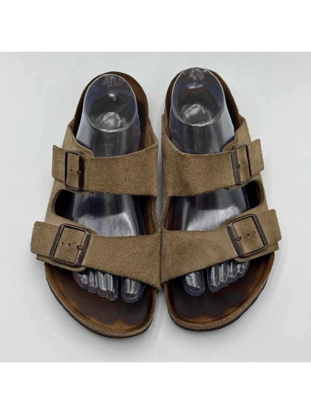 Birkenstock Arizona Slide Sandal Unisex W10/M8 Brown Suede Leather Flat Footbed